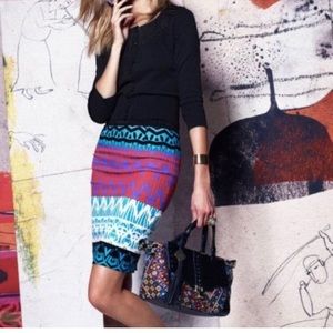Plenty by Tracy Reese Elastic Waist Pencil Skirt in Block Print Size 12